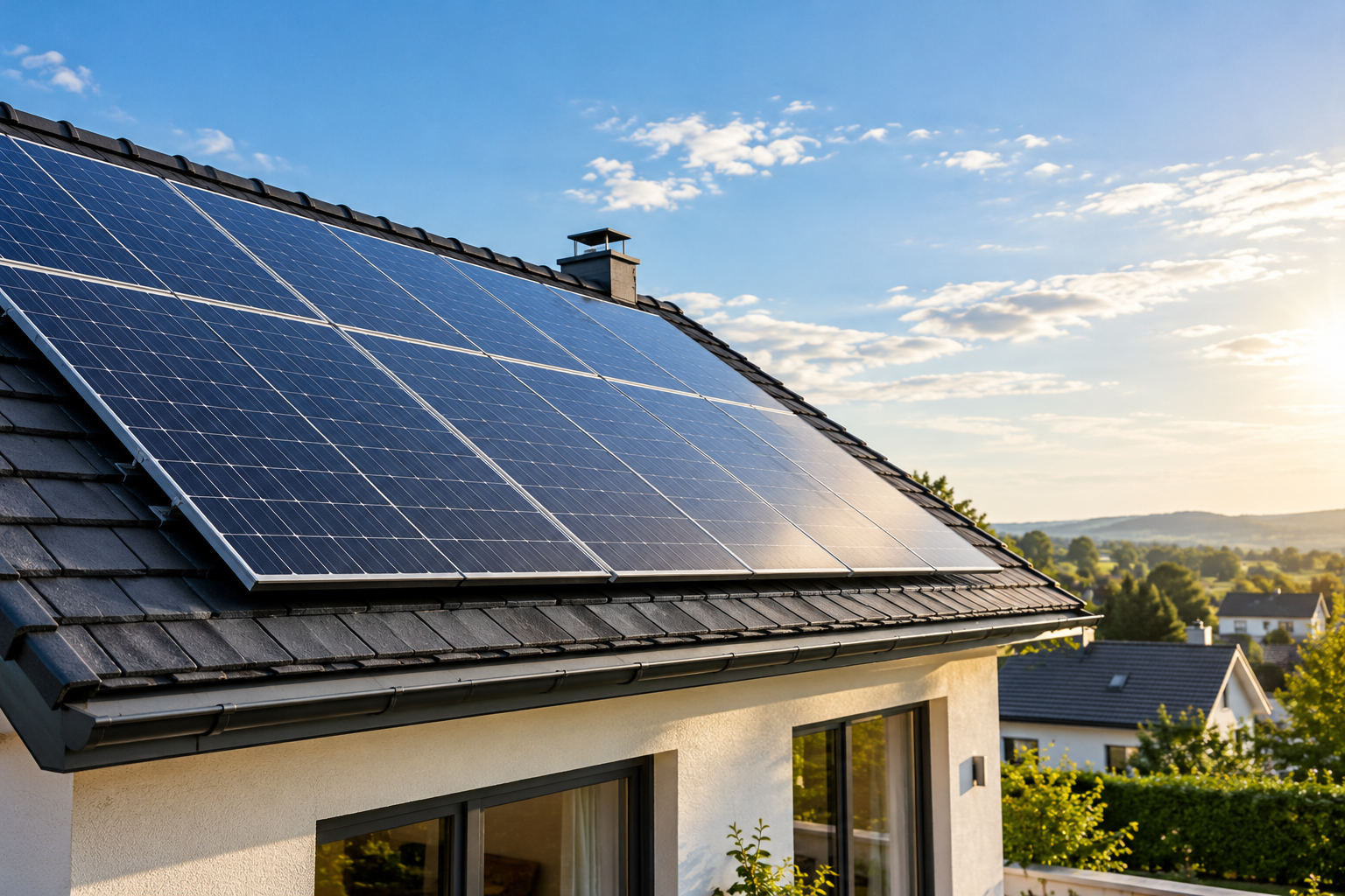 Professional solar panel installation on a residential property in the UK